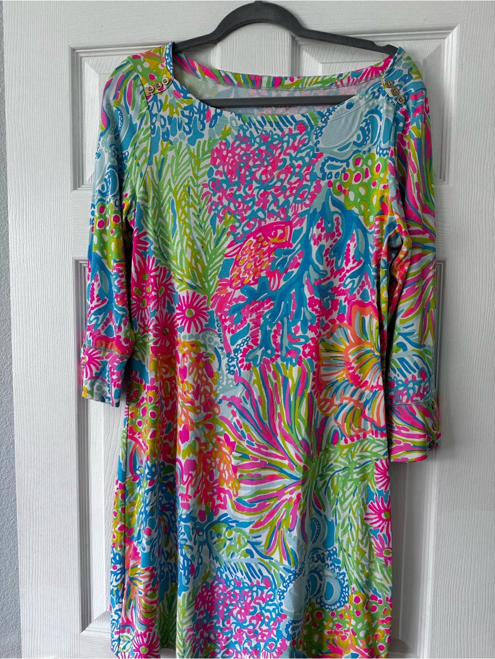 Lilly Pulitzer Pink, Blue, Green Multicolor Coral Print Dress